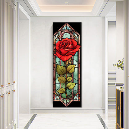 Rose Glass Painting - Full Round Drill Diamond Painting 30*90CM