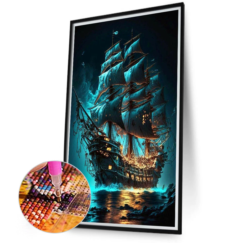 Sailing Boat - Full Round Drill Diamond Painting 40*70CM