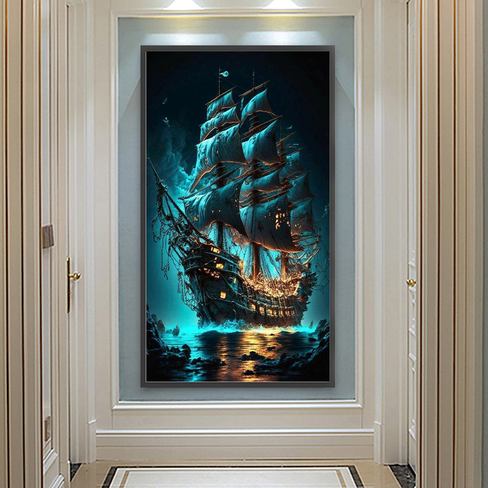 Sailing Boat - Full Round Drill Diamond Painting 40*70CM