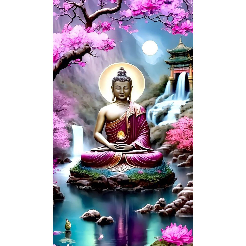 Lotus Buddha Statue - Full Round Drill Diamond Painting 40*70CM