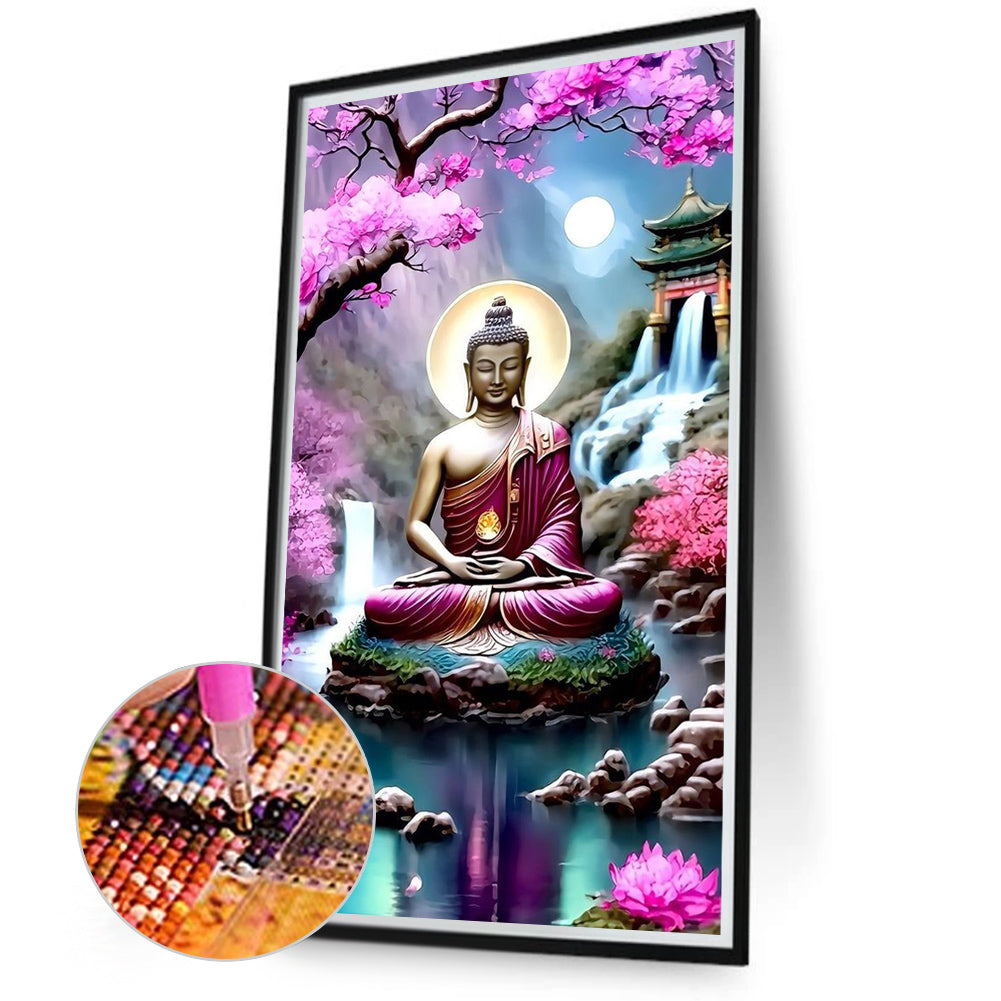 Lotus Buddha Statue - Full Round Drill Diamond Painting 40*70CM