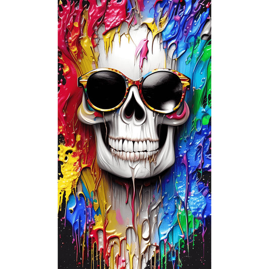 Personality Skull Wearing Sunglasses - Full Round Drill Diamond Painting 40*70CM