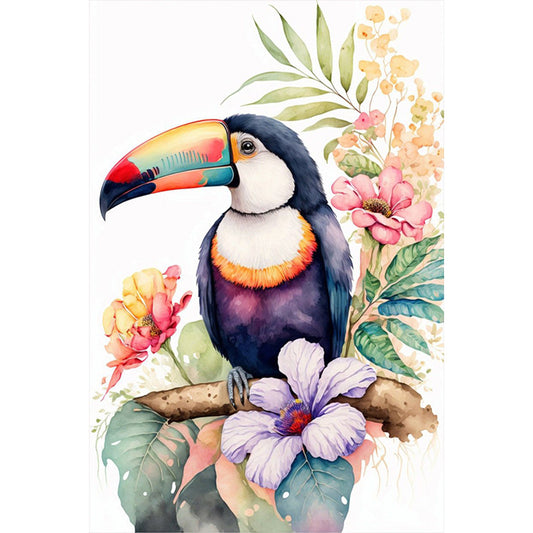 Watercolor Toucan - Full Round Drill Diamond Painting 40*60CM