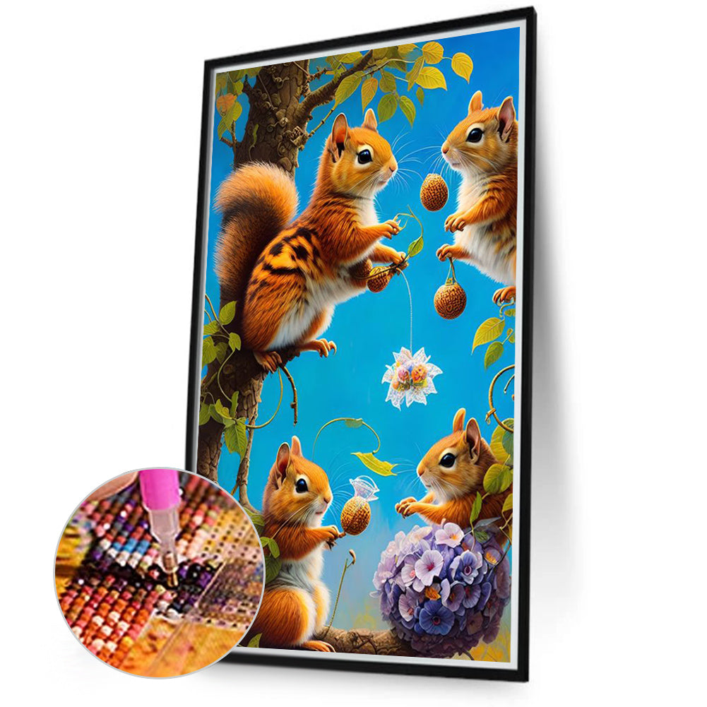 Squirrel - Full Round Drill Diamond Painting 50*80CM