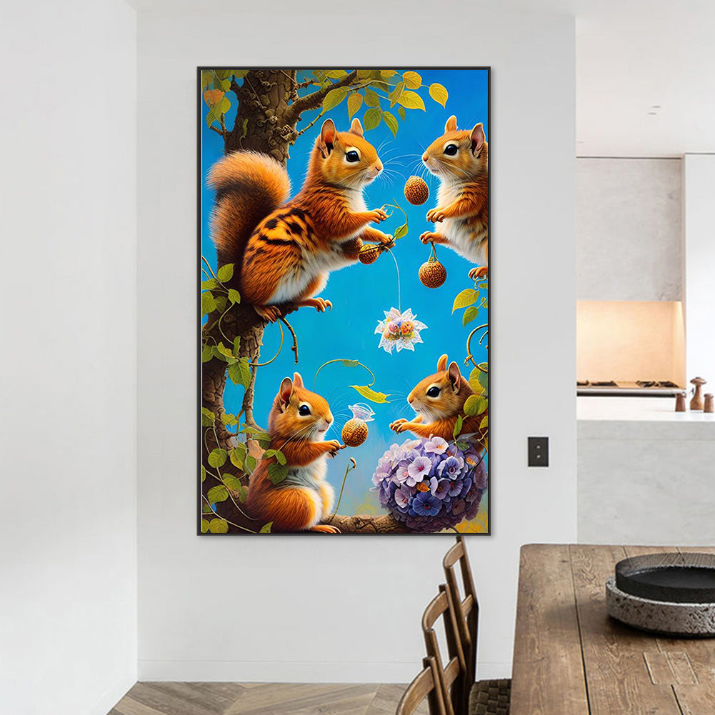 Squirrel - Full Round Drill Diamond Painting 50*80CM