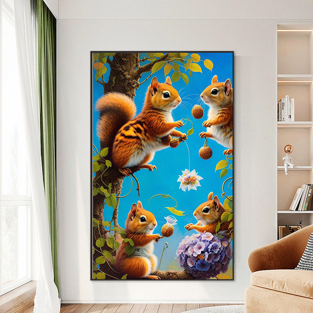 Squirrel - Full Round Drill Diamond Painting 50*80CM