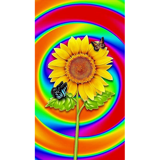 Abstract Rainbow Flower - Full Round Drill Diamond Painting 45*80CM