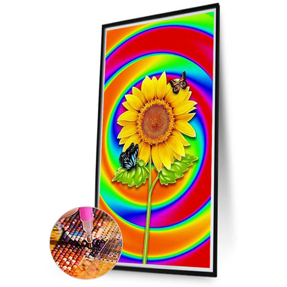 Abstract Rainbow Flower - Full Round Drill Diamond Painting 45*80CM