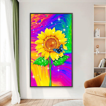 Abstract Rainbow Flower - Full Round Drill Diamond Painting 45*80CM