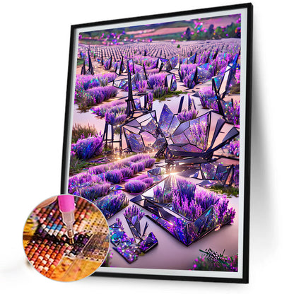 Glass Mirror Flower - Full Round Drill Diamond Painting 40*50CM
