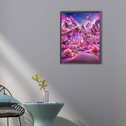 Glass Mirror Flower - Full Round Drill Diamond Painting 40*50CM