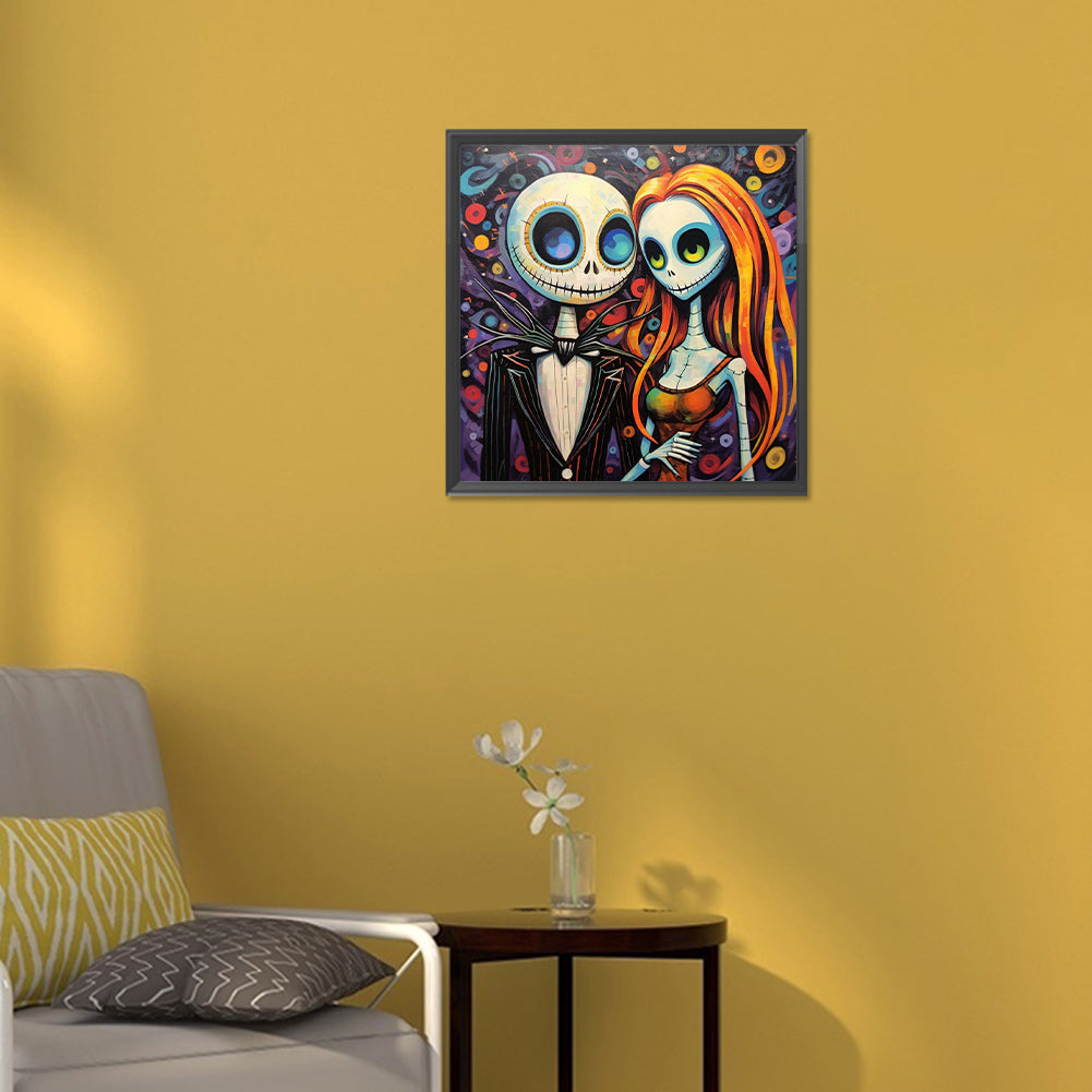 Skeleton Couple - Full Round Drill Diamond Painting 30*30CM