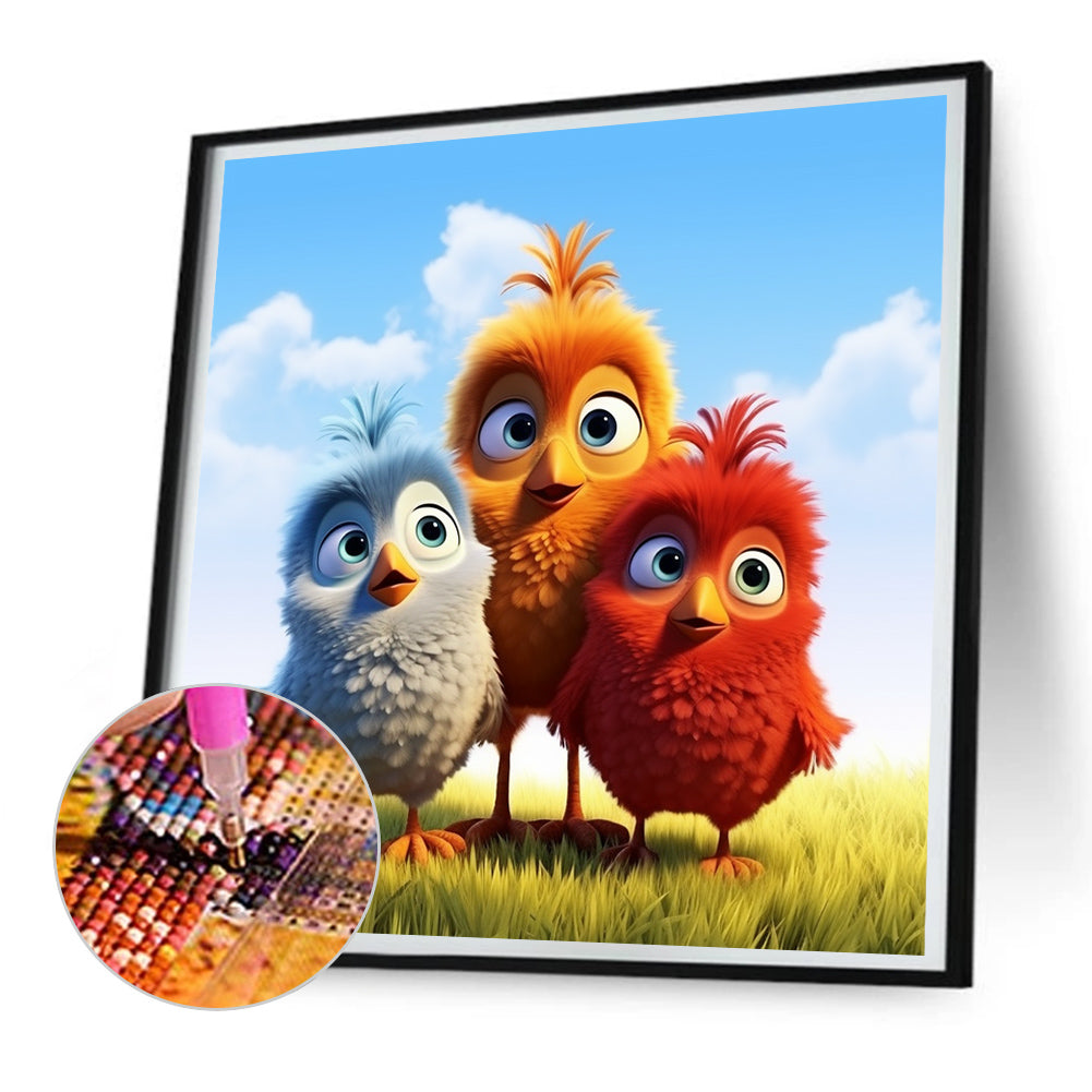 Three Little Chickens - Full Round Drill Diamond Painting 30*30CM