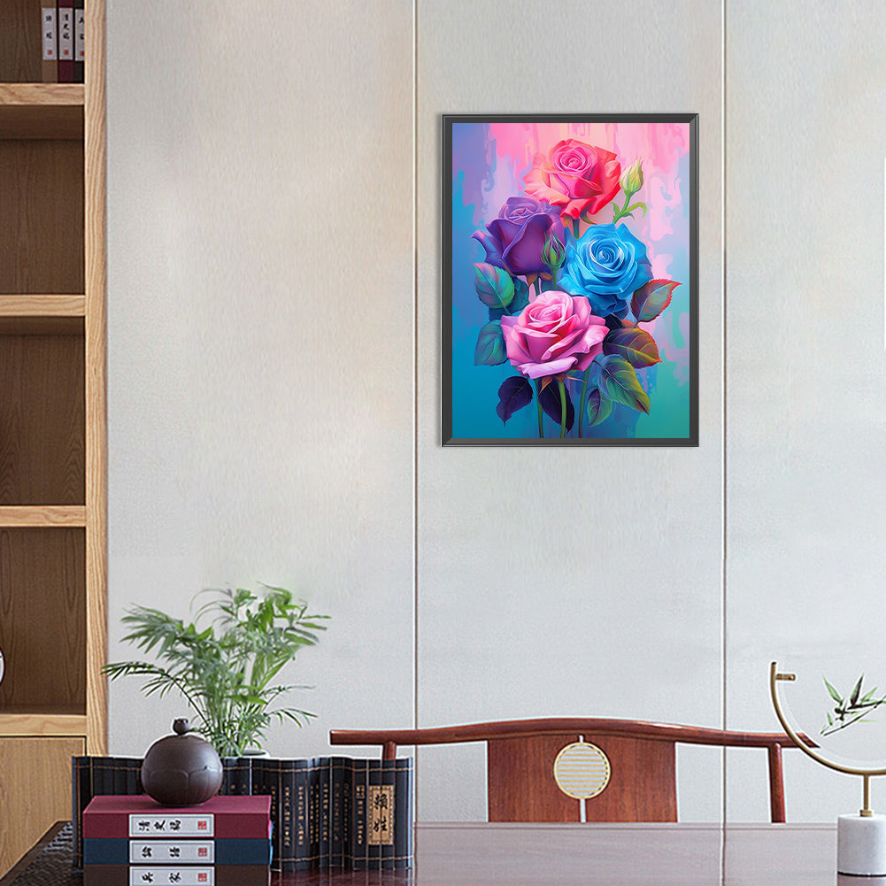 Colorful Flowers - Full Round Drill Diamond Painting 30*40CM