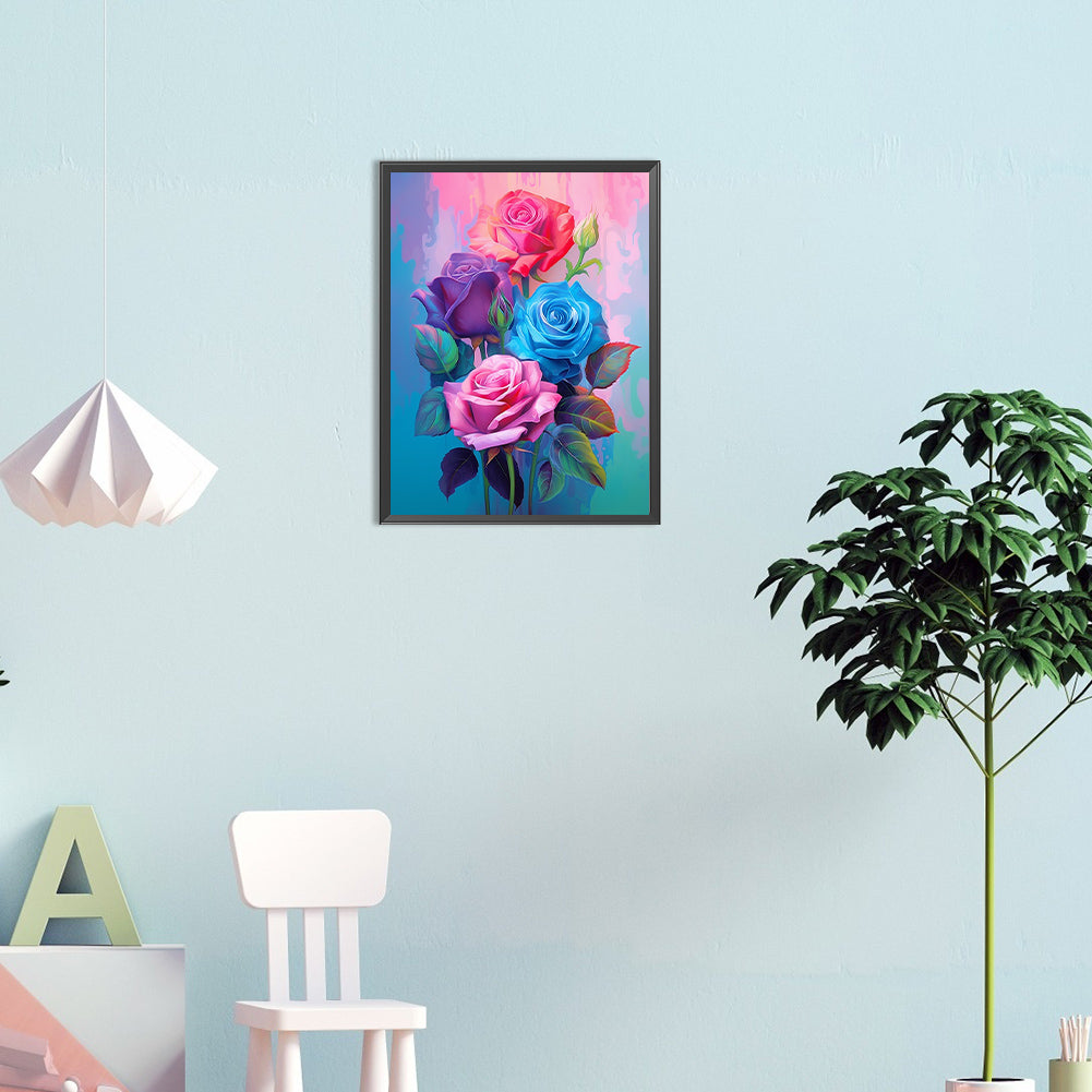 Colorful Flowers - Full Round Drill Diamond Painting 30*40CM