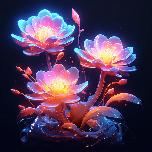 Lotus - Full Round Drill Diamond Painting 30*30CM