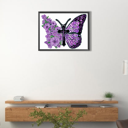 Beautiful Pansies - Special Shaped Drill Diamond Painting 40*30CM