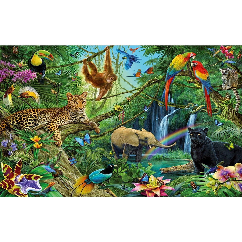 Forest Zoo - Full Round Drill Diamond Painting 80*50CM