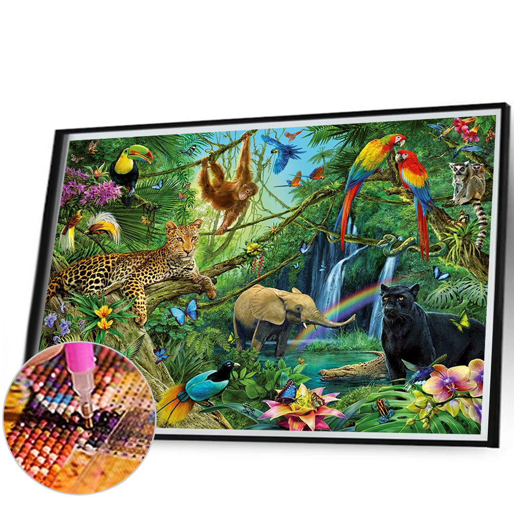 Forest Zoo - Full Round Drill Diamond Painting 80*50CM