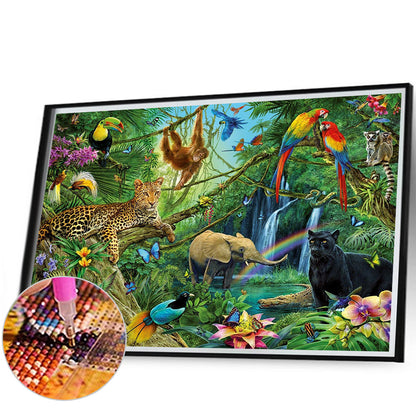 Forest Zoo - Full Round Drill Diamond Painting 80*50CM