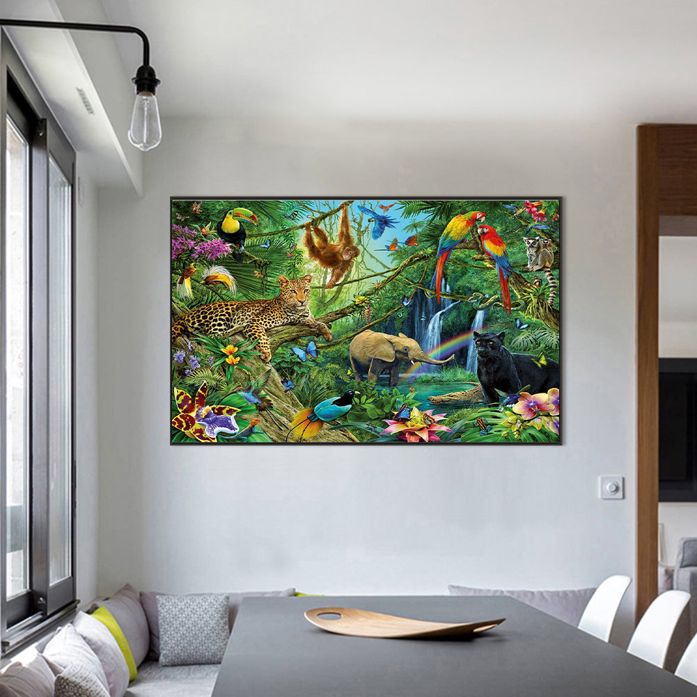 Forest Zoo - Full Round Drill Diamond Painting 80*50CM