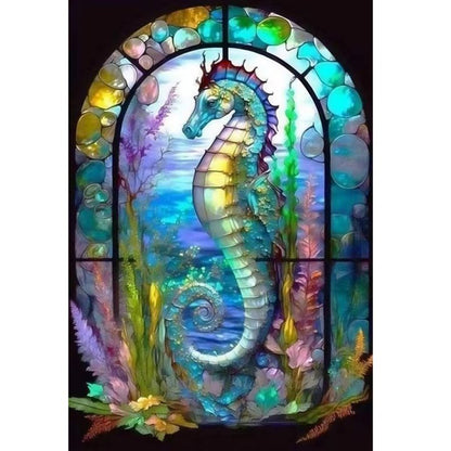 Seahorse Glass Painting - Full Round Drill Diamond Painting 30*40CM