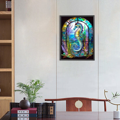 Seahorse Glass Painting - Full Round Drill Diamond Painting 30*40CM