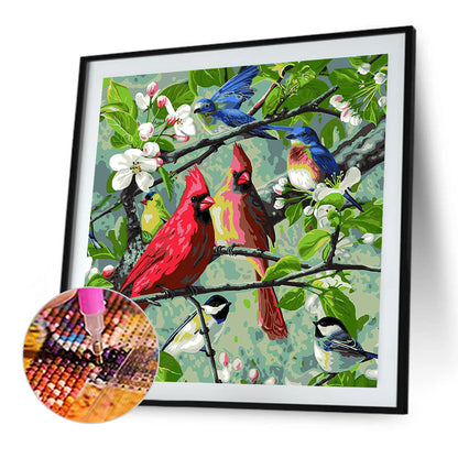 Branch Bird - Full Round Drill Diamond Painting 40*40CM