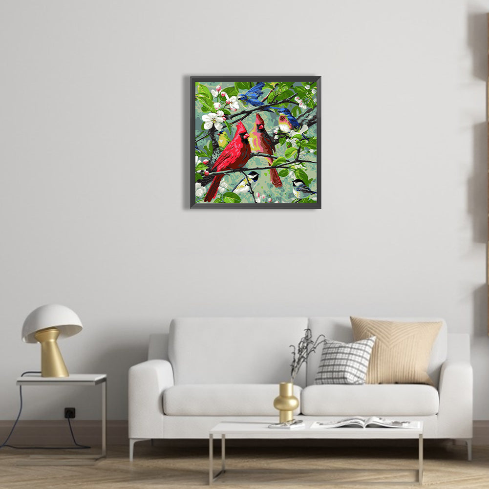 Branch Bird - Full Round Drill Diamond Painting 40*40CM