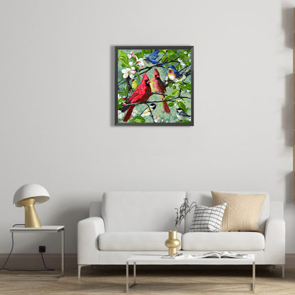 Branch Bird - Full Round Drill Diamond Painting 40*40CM