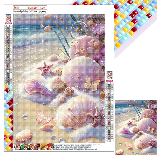 Beach Shells - Full Square Drill Diamond Painting 30*40CM