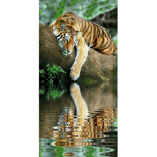 Tiger -Full Round Diamond Painting 80*40CM