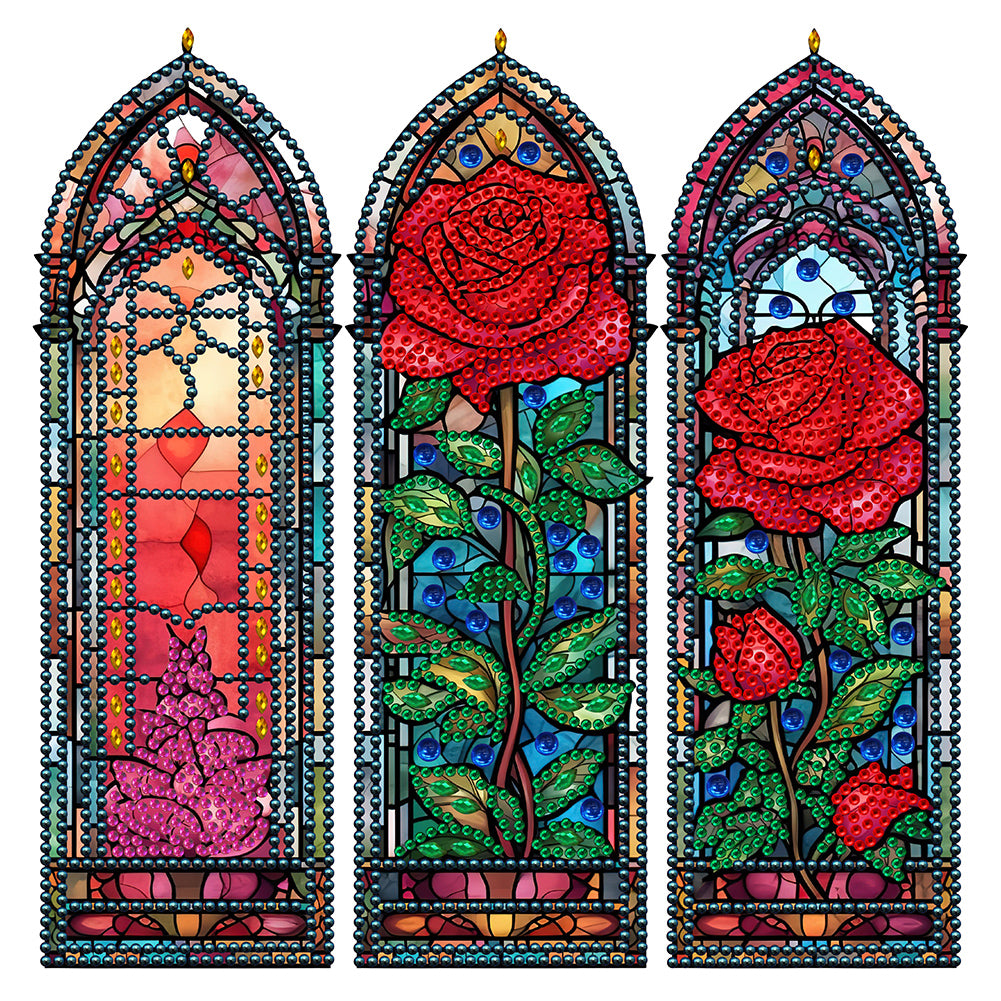 Rose Glass Painting - Special Shaped Drill Diamond Painting 30*30CM