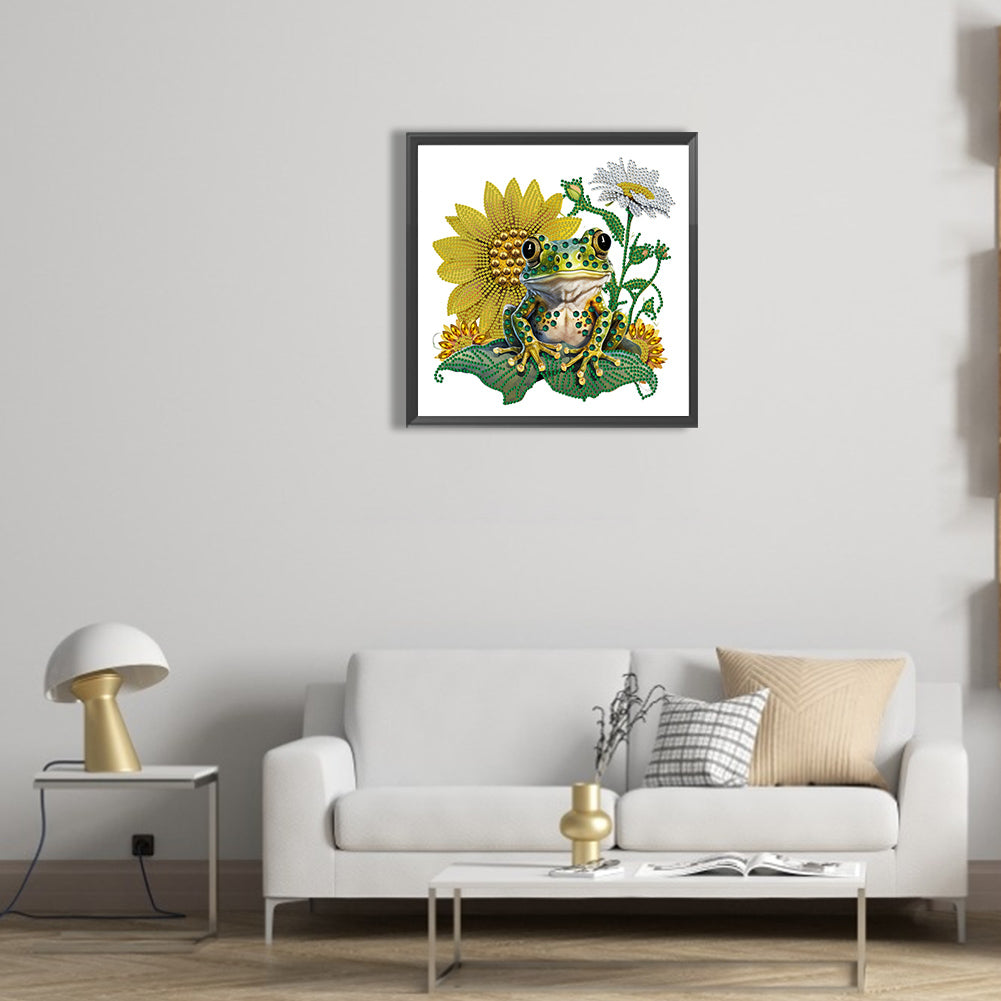 Sunflower Frog - Special Shaped Drill Diamond Painting 30*30CM
