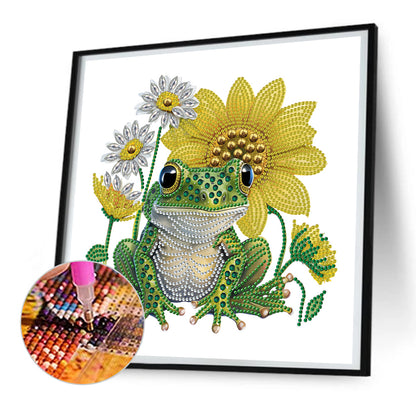 Sunflower Frog - Special Shaped Drill Diamond Painting 30*30CM