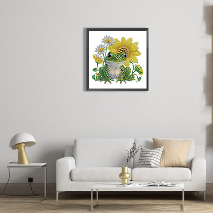 Sunflower Frog - Special Shaped Drill Diamond Painting 30*30CM