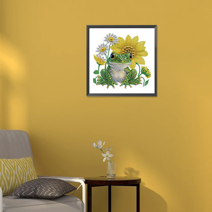 Sunflower Frog - Special Shaped Drill Diamond Painting 30*30CM