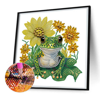 Sunflower Frog - Special Shaped Drill Diamond Painting 30*30CM