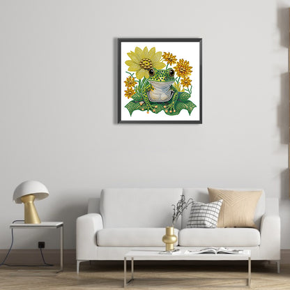 Sunflower Frog - Special Shaped Drill Diamond Painting 30*30CM