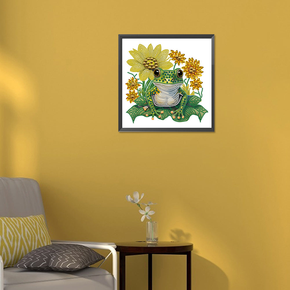 Sunflower Frog - Special Shaped Drill Diamond Painting 30*30CM