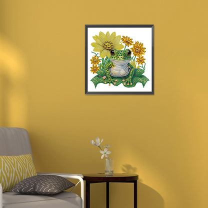 Sunflower Frog - Special Shaped Drill Diamond Painting 30*30CM