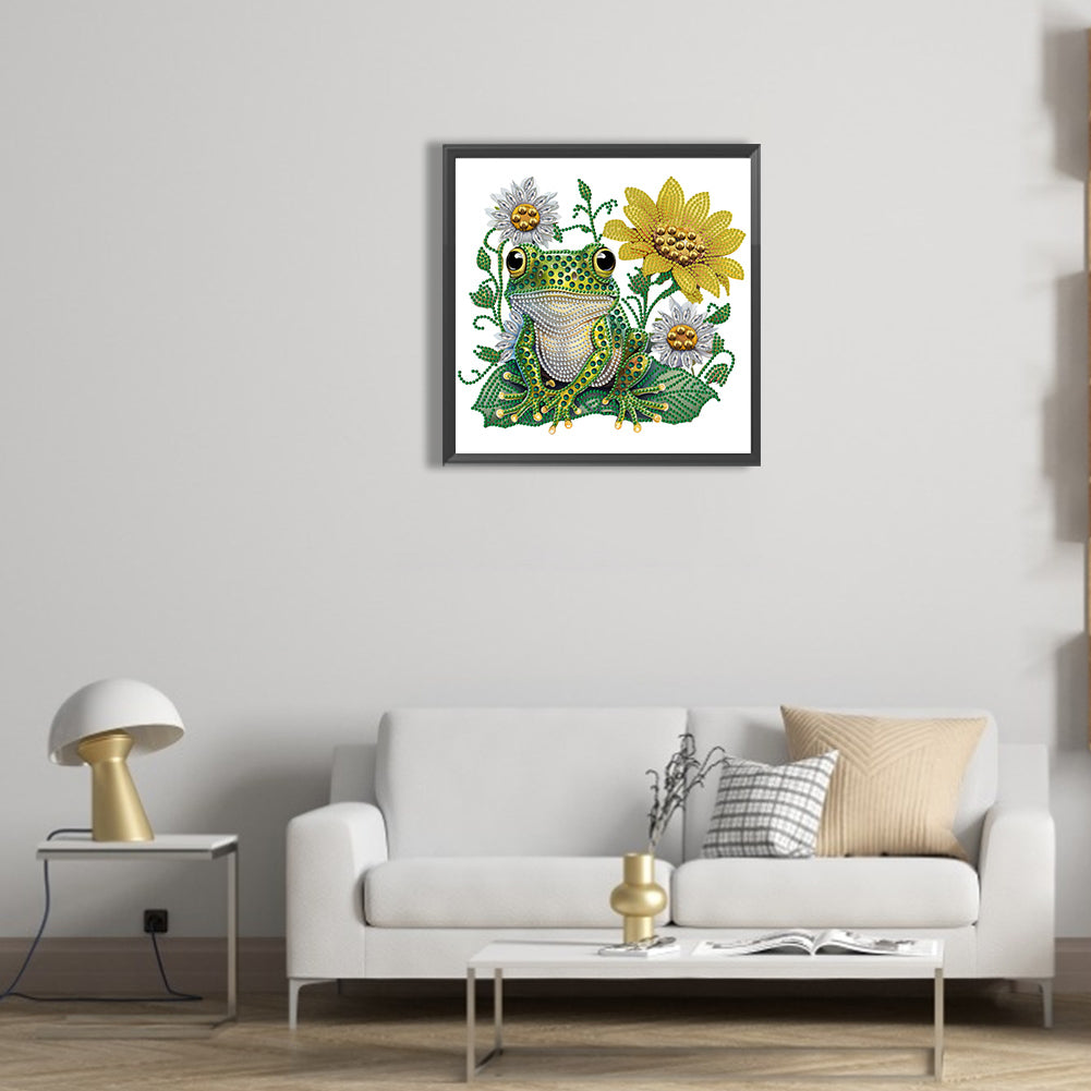 Sunflower Frog - Special Shaped Drill Diamond Painting 30*30CM