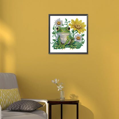Sunflower Frog - Special Shaped Drill Diamond Painting 30*30CM