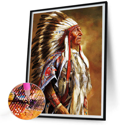 Indians - Full Round Drill Diamond Painting 30*40CM