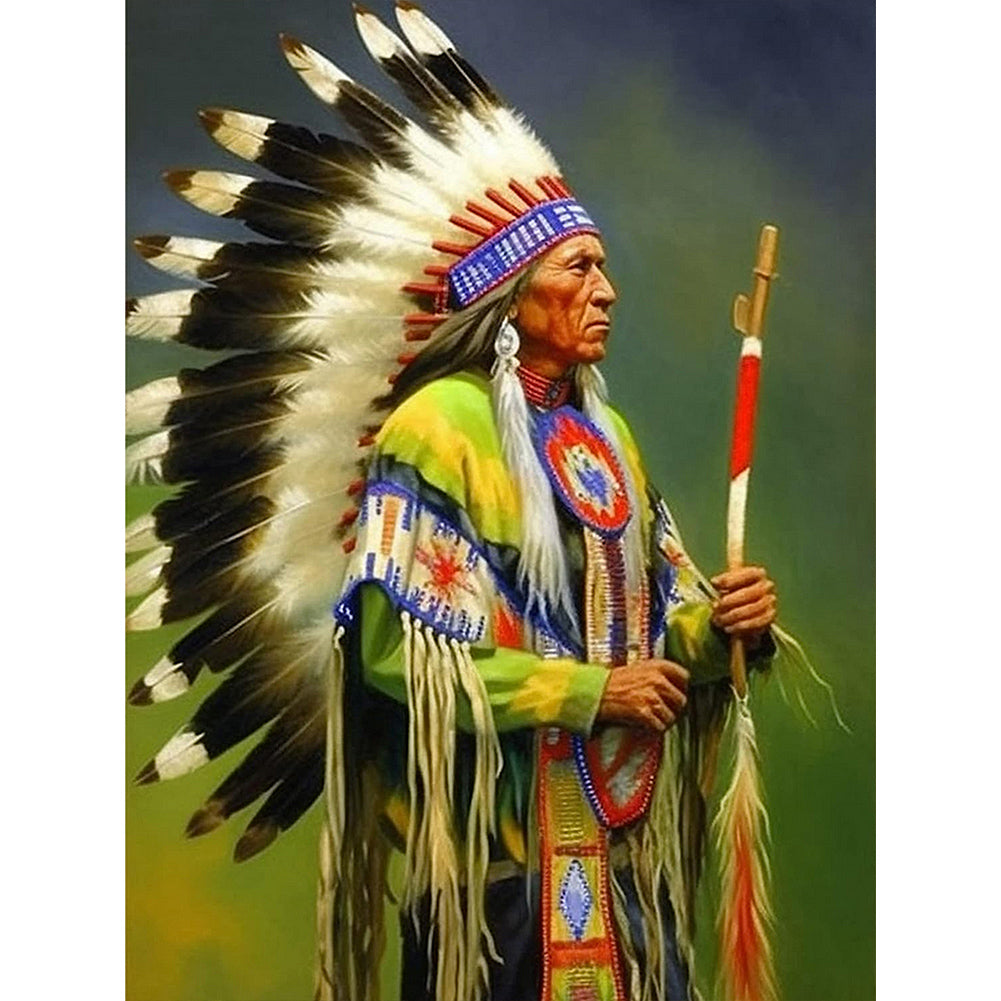 Indians - Full Round Drill Diamond Painting 30*40CM