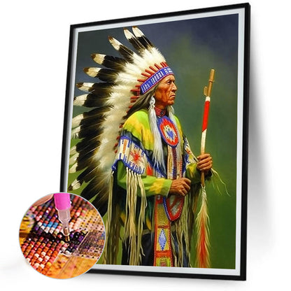 Indians - Full Round Drill Diamond Painting 30*40CM