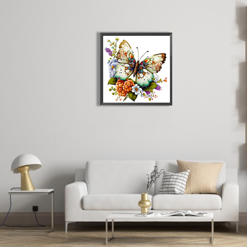 Butterfly - Full Round Drill Diamond Painting 30*30CM