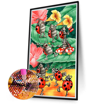 Seven Star Ladybug Singing Team - Full Round Drill Diamond Painting 50*90CM