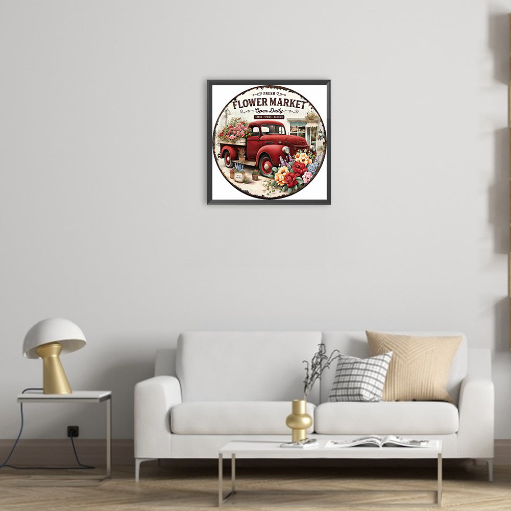 Flower Market Floats - Full Round Drill Diamond Painting 30*30CM