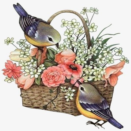 Flower Basket - Full Round Drill Diamond Painting 30*30CM